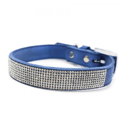 [Clearance 10%] VIP Bling Collar, Blue, Small