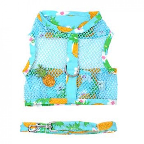 [10% OFF] Cool Mesh Dog Harness with Leash - Pineapple Luau